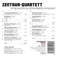 Carl Christian Bettendorf (geb. 1973): Zentaur-Quartett - String Quartets by aDevantgarde composers, CD