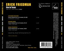 Erick Friedman, live in Texas. Werke von Brahms, Grieg, Prokofiev. Gesamtlaufzeit: 73:41. Rhine Classics Logo.