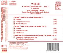 Carl Maria von Weber (1786-1826): Klarinettenkonzerte Nr.1 &amp; 2, CD