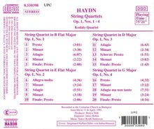 Joseph Haydn (1732-1809): Streichquartette Nr.1-4 (op.1 Nr.1-4), CD