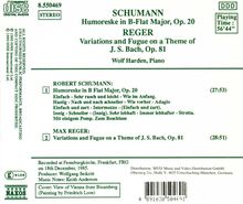 Max Reger (1873-1916): Variationen &amp; Fuge über ein Bach-Thema op.81, CD