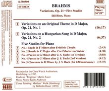 Johannes Brahms (1833-1897): Variationen op.21 Nr.1 &amp; 2, CD