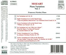 Wolfgang Amadeus Mozart (1756-1791): Variationen f.Klavier Vol.1, CD