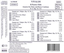 Antonio Vivaldi (1678-1741): 6 Flötensonaten op.13 "Pastor Fido" (RV 54-59), CD