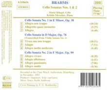 Johannes Brahms (1833-1897): Cellosonaten Nr.1 &amp; 2, CD