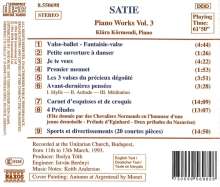 Erik Satie (1866-1925): Klavierwerke Vol.3, CD
