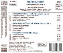 Felix Mendelssohn Bartholdy (1809-1847): Streichquartette Nr.0,1,4, CD