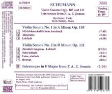 Robert Schumann (1810-1856): Sonaten für Violine &amp; Klavier Nr.1 &amp; 2, CD