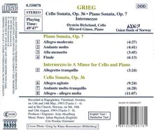 Edvard Grieg (1843-1907): Sonate f.Cello &amp; Klavier op.36, CD