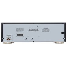 Gehäuse Rückansicht mit Warnhinweis und Audioanschlüssen: Unbalanced Eingang und Ausgang L/R, GLASS LASER PRODUCT Hinweis.