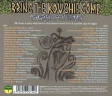 "Bring the Kouchie Come: 46 Ganja Anthems" mit Tracklisten. Hintergrund: Blätter und eine gezeichnete Ratte.