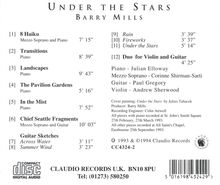 Barry Mills (geb. 1949): Kammermusik "Under the Stars", CD