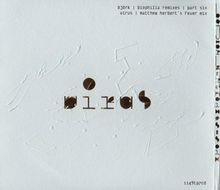 björk | biophilia remixes | part six  
virus | matthew herbert's fever mix  
Minimalistische, geprägte weiße Oberfläche.