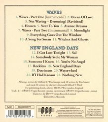 Titel: "Waves" und "New England Days" mit Liedernummern. Zwei Musiklisten mit 22 Titeln. Labels unten: AAD, BGIOCD.