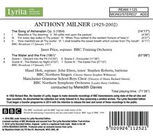 Anthony Milner (1925-2002): The Water and the Fire, CD