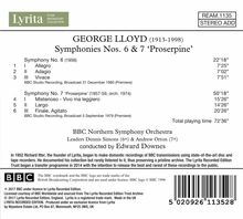 George Lloyd (1913-1998): Symphonien Nr.6 &amp; 7, CD