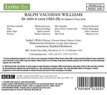 Ralph Vaughan Williams (1872-1958): Sir John in Love (Oper in 4 Akten), 2 CDs