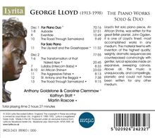 George Lloyd (1913-1998): Klavierwerke &amp; Werke für 2 Klaviere, 2 CDs