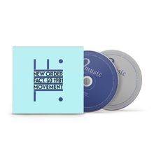 CD-Cover mit Text: "NEW ORDER FACT. 50 1981 MOVEMENT". Zwei CDs, eine blau, eine grau.
