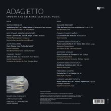 ADAGIETTO. Smooth and relaxing classical music. Seite A/B mit Werken von Mahler, Mozart, Williams, Debussy, Vivaldi, und Beethoven.
