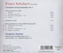 Franz Schubert (1797-1828): Sämtliche Streichquartette Vol.1, CD