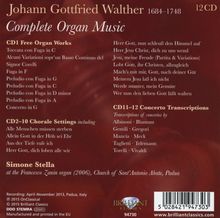 Johann Gottfried Walther (1684-1748): Complete Organ Music, 12 CDs
