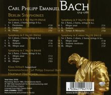 Carl Philipp Emanuel Bach (1714-1788): Symphonien Wq.174,175,178,179,181 "Berliner Symphonien", CD