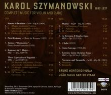 Karol Szymanowski (1882-1937): Sämtliche Werke für Violine &amp; Klavier, 2 CDs