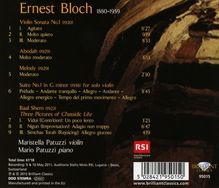 Ernest Bloch (1880-1959): Werke für Violine &amp; Klavier, CD