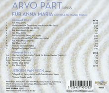 Arvo Pärt (geb. 1935): Für Anna Maria - Sämtliche Klavierwerke, 2 CDs