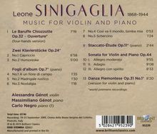 Leone Sinigaglia (1868-1944): Werke für Violine &amp; Klavier, CD