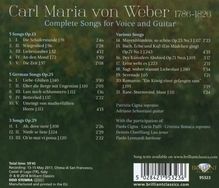 Carl Maria von Weber (1786-1826): Sämtliche Lieder für Sopran &amp; Gitarre, CD