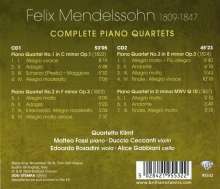 Felix Mendelssohn Bartholdy (1809-1847): Klavierquartette Nr.1 &amp; 2, 3 CDs