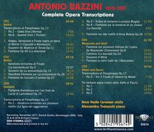 Antonio Joseph Bazzini (1818-1897): Sämtliche Operntranskriptionen für Violine &amp; Klavier, 5 CDs