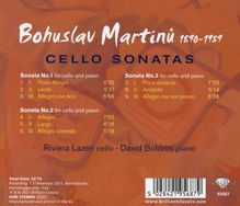 Bohuslav Martinu (1890-1959): Sonaten für Cello &amp; Klavier Nr.1-3, CD