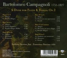Bartolomeo Campagnoli (1751-1827): Duos für Flöte &amp; Violine op.2 Nr.1-6, CD
