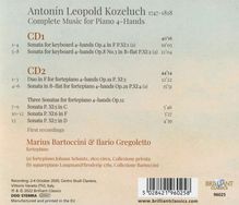 Leopold Kozeluch (1747-1818): Sämtliche Sonaten für Klavier 4-händig, 2 CDs