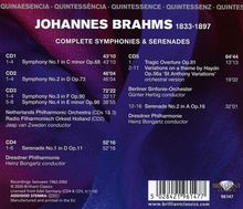 Johannes Brahms (1833-1897): Symphonien Nr.1-4, 5 CDs