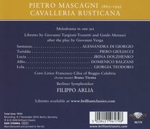 Pietro Mascagni (1863-1945): Cavalleria Rusticana, CD