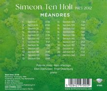 Simeon ten Holt (1923-2012): Meandres für 4 Klaviere, CD