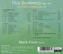 Felix Mikhailovich Blumenfeld (1863-1931): Preludes op.17 Nr.1-24, CD