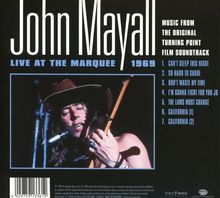 Filmmusik: Live At The Marquee 1969, CD