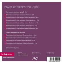 Franz Schubert (1797-1828). Sechs Moments Musicaux und Vier Impromptus aufgelistet. Pianist: Denis Pascal. La Música Logo.