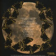 Trackliste: 1. Shell-Shocked And Shoeless ... 12. Lunar Moths. Illustration: Schmetterlinge vor Vollmond. "Creation Youth"-Logo.