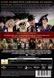 Text oben: "ES IST AN DER ZEIT, LEBEWOHL ZU SAGEN." Unten Bonusmaterial und Bild beschreibend: Männer und Frauen in eleganter Kleidung.