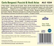 Carlo Bergonzi  - Puccini and Verdi Arias, CD