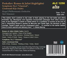 Serge Prokofieff (1891-1953): Romeo &amp; Julia-Suiten op.64a+b (Ausz.), CD