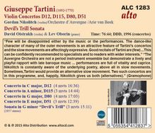 Giuseppe Tartini (1692-1770): Violinkonzerte D.12,45,51,117, CD