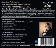 Johannes Brahms (1833-1897): Klavierquintett op.34, CD