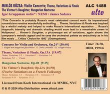 Miklós Rózsa (1907-1995): Violinkonzert op.24, CD